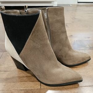 JustFab ankle boots black brown beige size 10